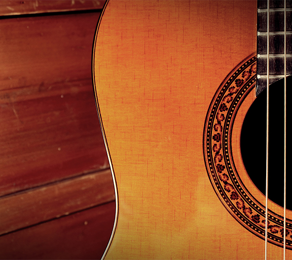 N&auml;rbild p&aring; gitarr